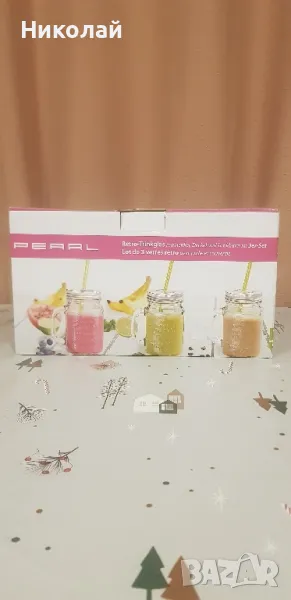 3 стъклени чаши за лимонада и др. напитки, снимка 1