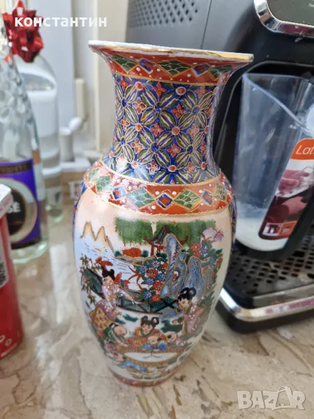 Японска ваза ръчно рисувана, снимка 1