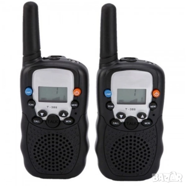 Уоки Токи 3 км с Фенер и LCD Черен 1 бр , снимка 1