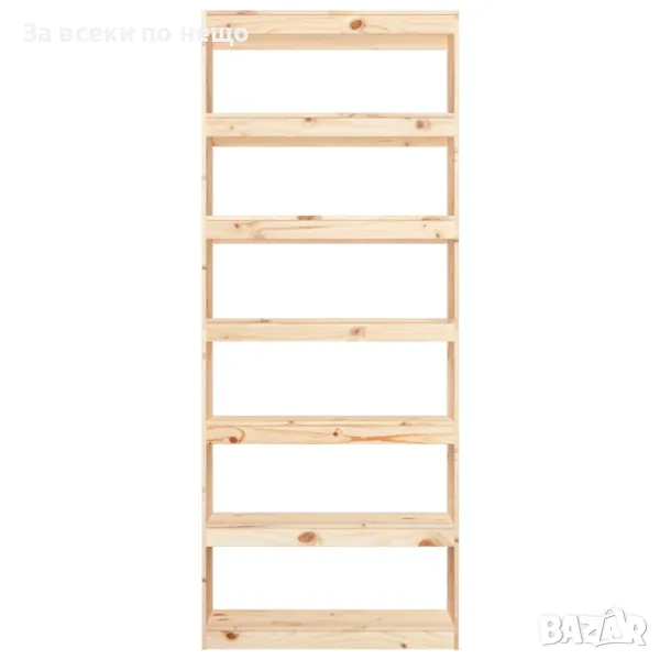 Библиотека/разделител за стая, 80x30x199,5 см, бор масив, снимка 1