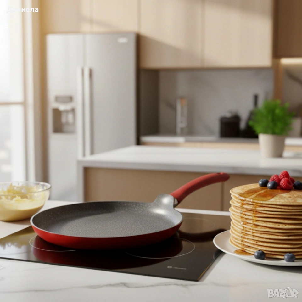 Тиган за палачинки Votlz OV54422A26 – незалепващо мраморно покритие, 26 см, снимка 1