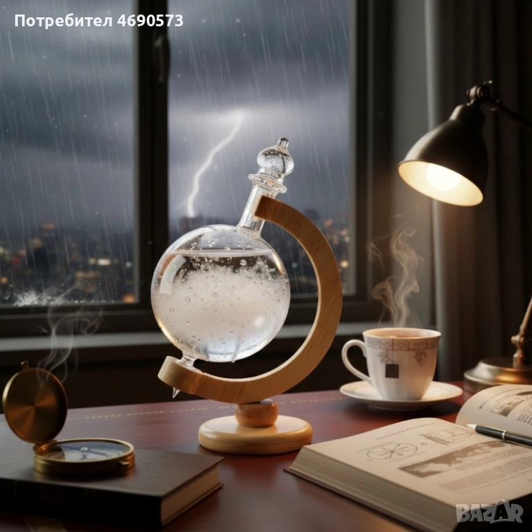 Красив глобус с кристали които предсказват времето , снимка 1