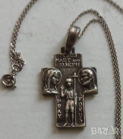 Сребърно кръстче, снимка 3 - Колиета, медальони, синджири - 41531335