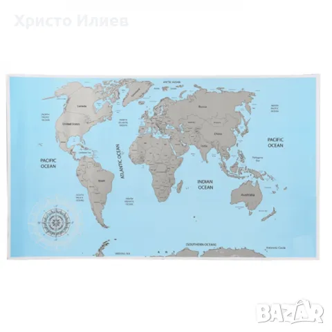 Скреч карта на света за истински пътешественици за изтриване, снимка 3 - Декорация за дома - 49205336