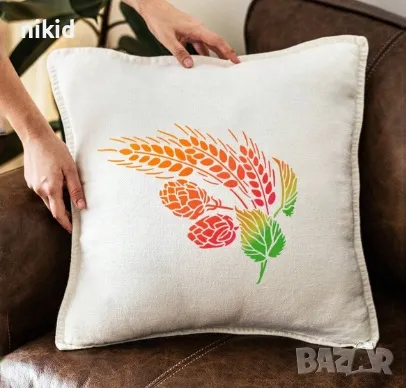 Жито Овес кълнове пшеница стенсил шаблон спрей за торта украса стена декорация Scrapbooking, снимка 3 - Други - 47754128