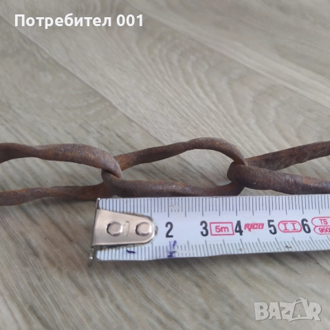 70 см Стар кован синджир с вирбел, снимка 8 - Антикварни и старинни предмети - 52288806