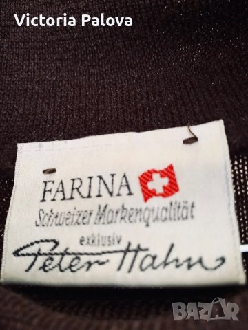 Скъп качествен пуловер FARINA PETER HAHN Швейцария, снимка 4 - Блузи с дълъг ръкав и пуловери - 44397746