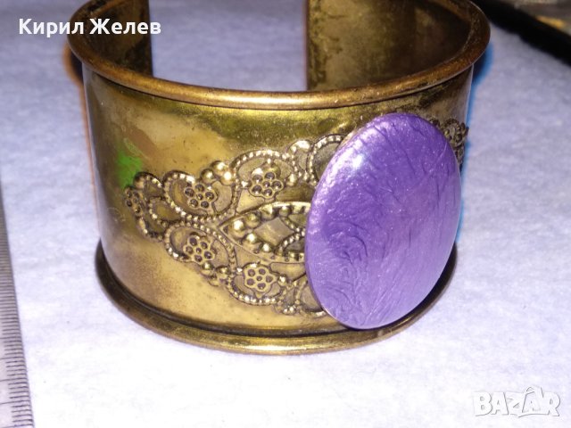 БРОНЗИРАНА АР ДЕКО СТИЛ ФЛОРАЛНО ОРНАМЕНТИРАНА РЕГУЛИРУЕМА ГРИВНА 26876, снимка 2 - Гривни - 41268861