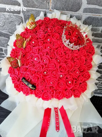 вечен букет 101🌹👑 човешки размер , снимка 4 - Романтични подаръци - 55849475