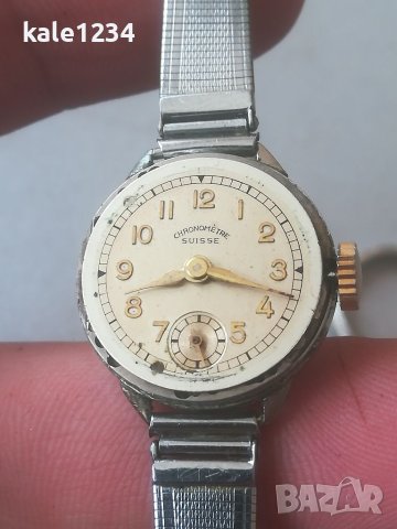 Дамски часовник Chronometre Suisse. DRGM - Germany. Vintage watch. Гривна. Механичен механизъм. , снимка 8 - Гривна - 40602025