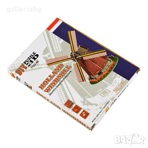 3D пъзел: Holland Windmill - Холандска вятърна мелница (3Д пъзели), снимка 2 - Игри и пъзели - 40467571