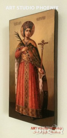 Икона на Света Екатерина icona Sveta Ekaterina, снимка 3 - Икони - 12652758