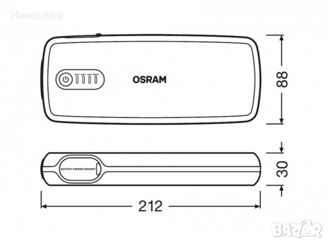 Външна батерия Osram Batterystart 400 за стартиране на двигателя, 16800mAh, 12V, 400-2000A, снимка 4 - Аксесоари и консумативи - 39916569