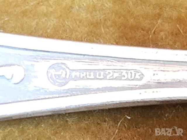 комплект 6 вилици + 6 лъжици от мелхиор, модел "Пламя", посребрени, нови/неползвани, от СССР, снимка 5 - Прибори за хранене, готвене и сервиране - 51078706