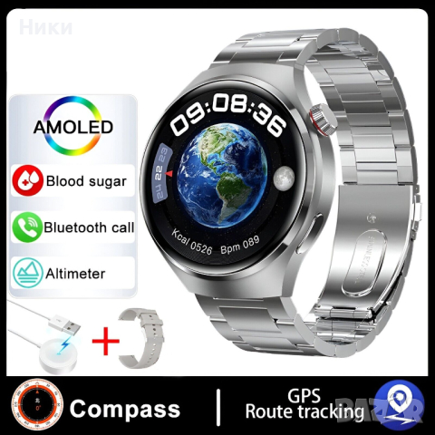 Smart часовник GT4 PRO Steel, снимка 4 - Смарт часовници - 44667682