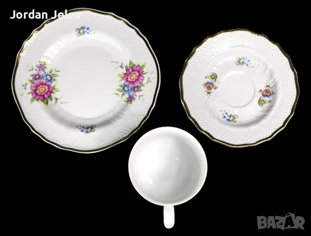 Чудесен сервиз за чай за трима от Hollóháza., снимка 6 - Сервизи - 48194892