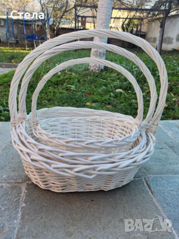 Овални бели плетени кошници , снимка 2 - Декорация за дома - 48135900