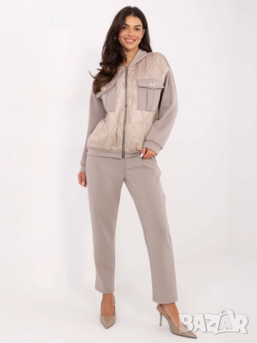 Дамски ежедневен комплект от две части с брошки, 5цвята , снимка 12 - Комплекти - 52860330