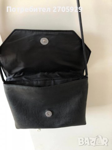 H&M черна кожена чанта кросбоди, снимка 3 - Чанти - 39912519