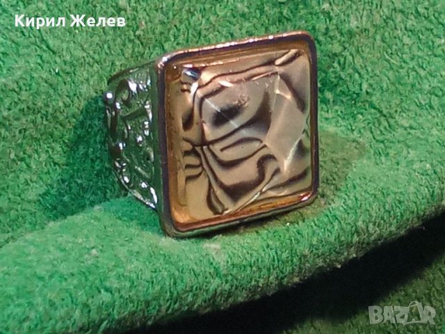 СТАР БОГАТО ОРНАМЕНТИРАН ПОСРЕБРЕН МЕДЕН РЕТРО АРТ ПРЪСТЕН с КАТАЛИН 36970