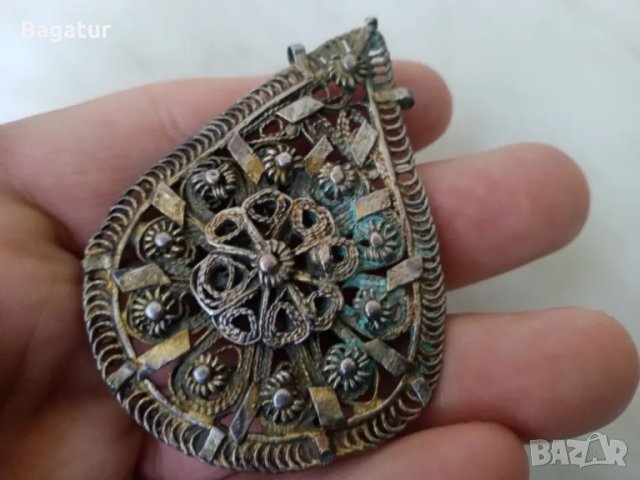 Възрожденски накит филигран,позлата,сачан,челник,гранулация , снимка 5 - Антикварни и старинни предмети - 50071667