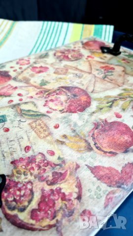 Дървена тава поднос за сервиране нар декупаж, снимка 4 - Декорация за дома - 28461264