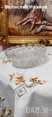 Голяма кристална купа в перфектно състояние., снимка 5 - Антикварни и старинни предмети - 49341307