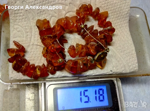 3 Стари КЕХЛИБАРЕНИ БИЖУТА Ар НУВО Пръстен и 2 Колиета 100% НАТУРАЛЕН БАЛТИЙСКИ КЕХЛИБАР Янтар Amber, снимка 6 - Антикварни и старинни предмети - 53480260
