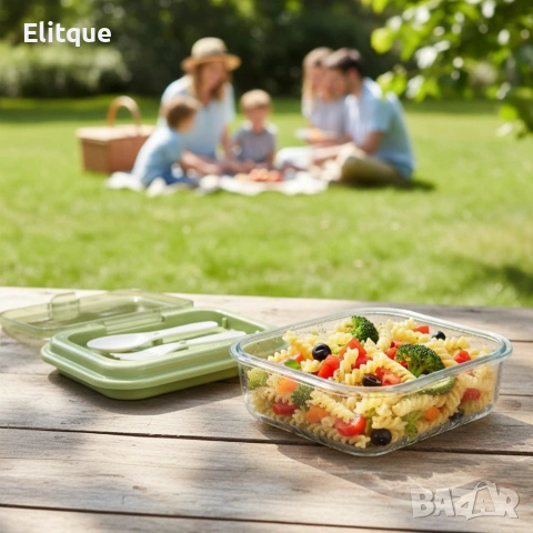 Кутия за обяд Cheffinger с 3 отделения, с включени вилица и лъжица, снимка 5 - Декорация за дома - 53178608