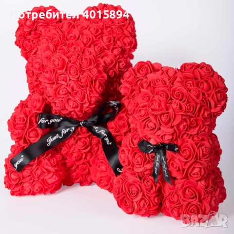 Червено мече от рози. Перфектният подарък за свети Валентин. Височина: 25см, снимка 5 - Изкуствени цветя - 51722775