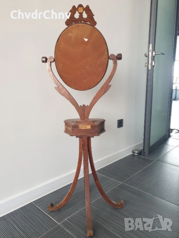 Стара индийска дървена тоалетка-кутия с огледало/инкрустации от слонова кост/113см, снимка 11 - Антикварни и старинни предмети - 51431921