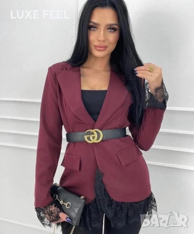 Дамски Сака с Дантела ⚜️, снимка 2 - Сака - 52951285