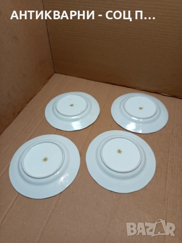 Комплект Стари Български Порцеланови Чинии С Позлатен Кант. НОМЕР 1659., снимка 6 - Антикварни и старинни предмети - 53759802