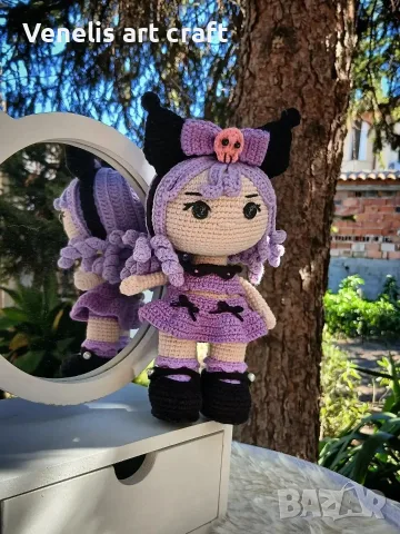 Плетена кукла Kuromi , снимка 3 - Кукли - 56050178