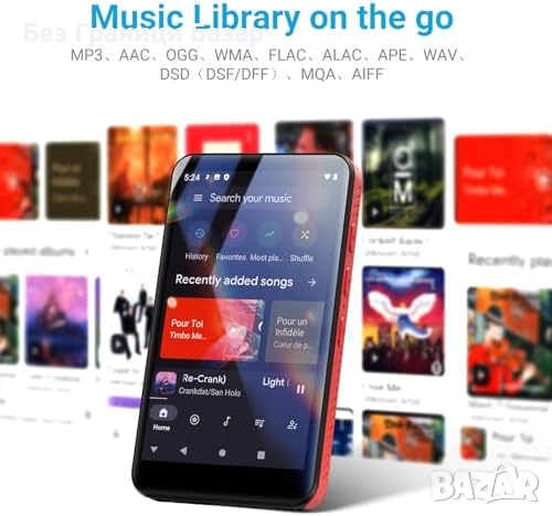 Нов MP3 MP4 Музикален плейър с тъчскрийн, Spotify, Bluetooth и WiFi 96GB, снимка 5 - MP3 и MP4 плеъри - 51941898