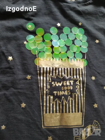 146/152 Готина блуза с пайети , снимка 2 - Детски Блузи и туники - 47553477