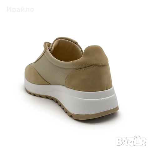 Дамски бежови обувки от естествена кожа с изчистен силует, снимка 7 - Дамски ежедневни обувки - 52367993