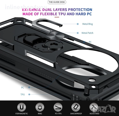 Удароустойчив Кейс RingCase Xiaomi Poco C75, снимка 3 - Калъфи, кейсове - 51748848