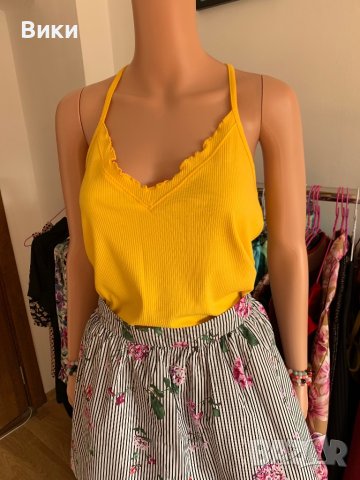 Жълт потник в размер Л, снимка 2 - Потници - 40745359