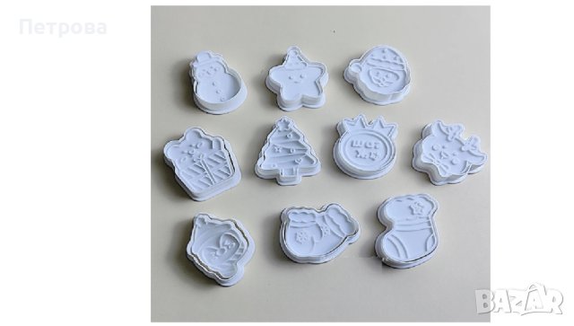 Коледни разглобяеми релефни резци – 10 бр., снимка 3 - Форми - 44498727