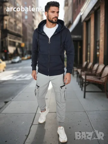 Мъжки суичър с цип и качулка, 4цвята , снимка 11 - Суичъри - 49472610