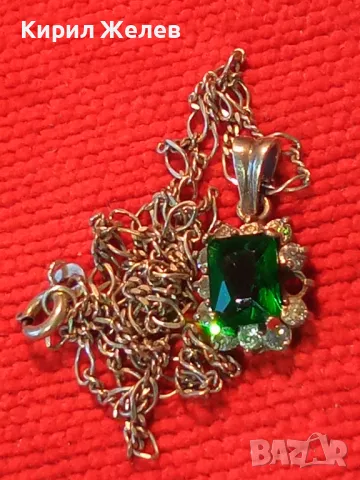 СКЪПОЦЕННО СРЕБЪРНО КОЛИЕ с ПЕНДАНТ СРЕБРО 925 с ГОЛЯМ ЮВЕЛИРНО ФАСЕТИРАН ПЕРИДОТ и ЦИРКОНИ 47569, снимка 15 - Колиета, медальони, синджири - 50072703