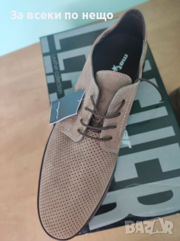 Мъжки летни обувки естествена кожа цвят беж , снимка 1 - Спортно елегантни обувки - 41679498