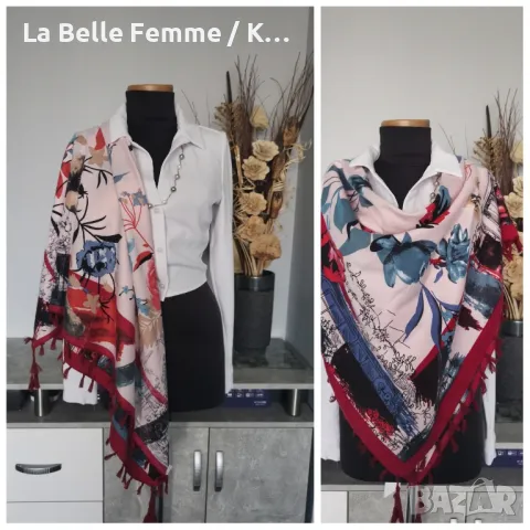 Красиви шалове от 100%памук , снимка 2 - Шалове - 47331264