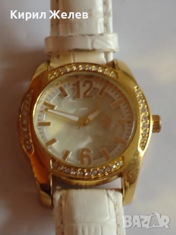 Модерен дамски часовник с кристали Сваровски кожена каишка - 20894, снимка 2 - Дамски - 36214857