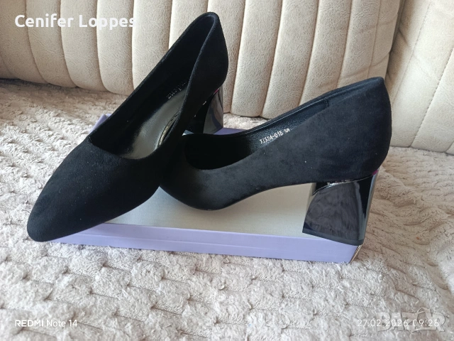 елегантни обувки с дебел ток 38 номер