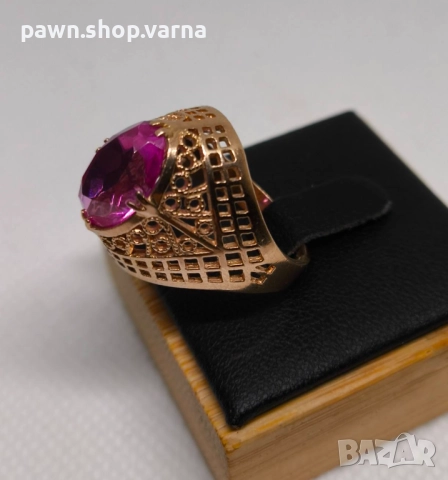 Винтидж златен пръстен – съветско злато, 583, снимка 5 - Пръстени - 52307970