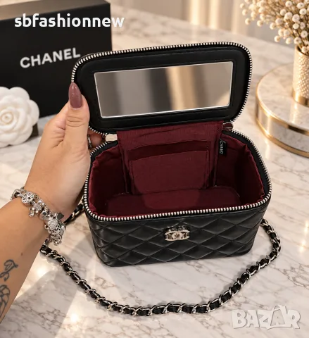 Chanel дамска чанта със сребристо, снимка 3 - Чанти - 56393262