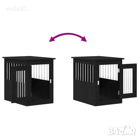 vidaXL Кучешка клетка, черен дъб, 45x62x59 см, инженерно дърво, снимка 9 - За кучета - 56148346