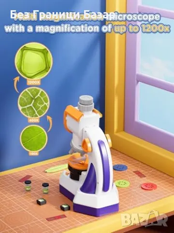 Нов Преносим детски микроскоп с проектор и експериментален комплект, снимка 4 - Образователни игри - 48780401